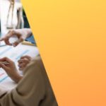 People analyzing wellbeing data on laptops and tablets.